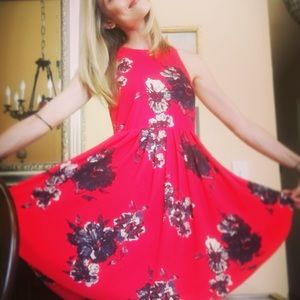 Red Floral Free People Dress